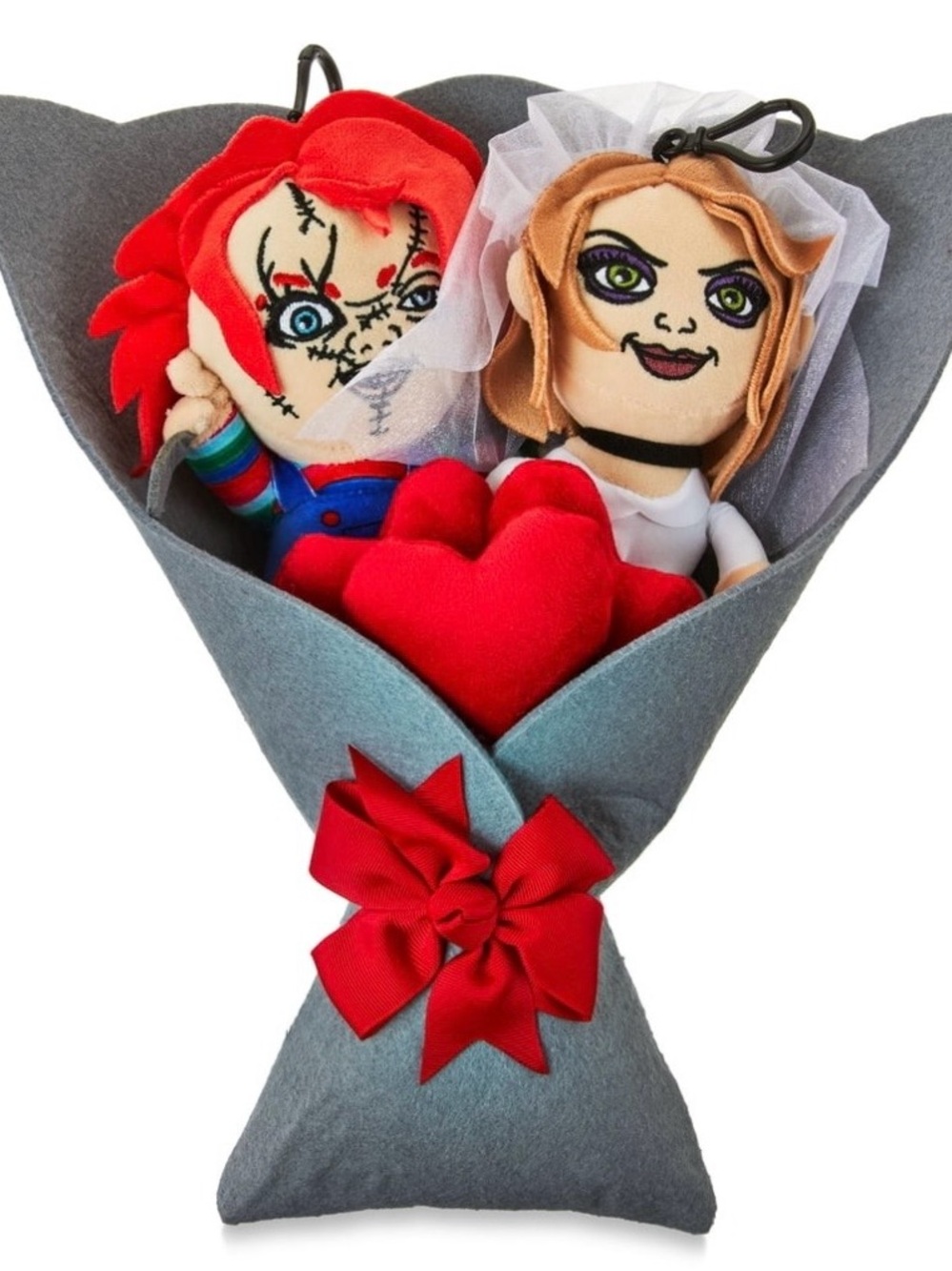 Horror Couple chucky & Tiffany bride n grPlush Bouquet - Red & Blonde Plush Doll